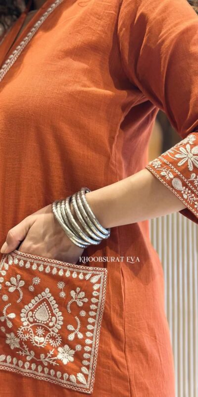 MF 899 Rust in Color Cambric Cotton Embroidery Work & Lace Work Kurti . Best Price ₹1449. Delivery 4-6 Working Days. Shop now. | Kurti, Bollywood Kurti, Creative Kurtis, Designer Kurti, Party Wear Kurti, Selfie Kurti