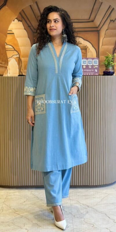 MF 899 Sky Blue in Color Cambric Cotton Embroidery Work & Lace Work Kurti . Best Price ₹1449. Delivery 4-6 Working Days. Shop now. | Kurti, Bollywood Kurti, Creative Kurtis, Designer Kurti, Party Wear Kurti, Selfie Kurti