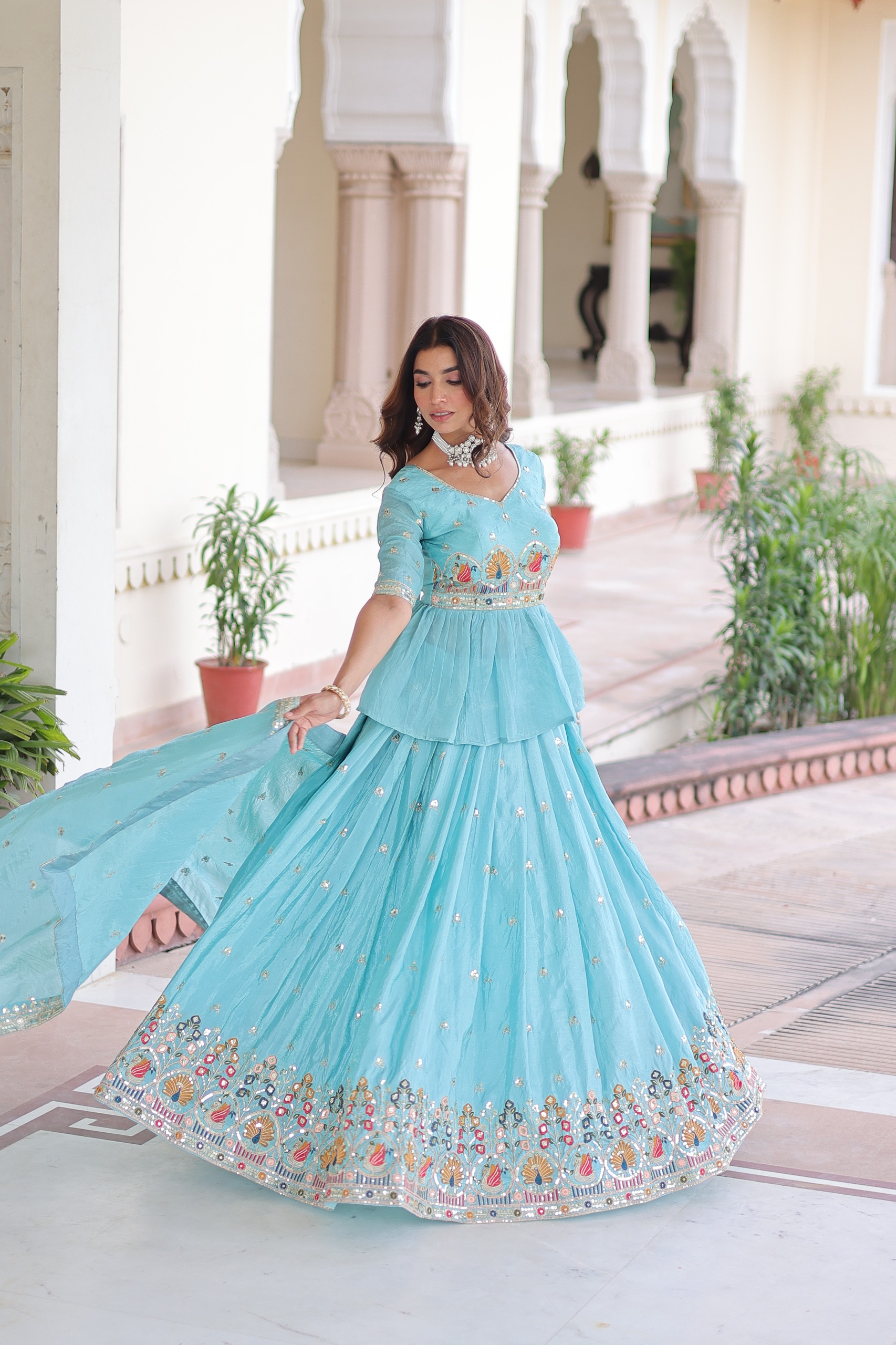 KA 5058 Sky Blue in Gold Crush Embroidery Work & Zari Work Lehenga Choli . Special Price ₹2649. Delivery 4-6 Working Days. Shop now. | Lehenga, Bollywood Lehenga, Creative Lehenga, Designer Lehenga, Embroidered Lehenga, Party Wear Lehenga
