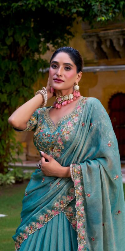 LNB 1450 Sky Blue in Zari Shimmer Embroidery Work & Zari Work Lehenga Choli . Grab it for ₹3599. Delivery 4-6 Working Days. Shop now. | Lehenga, Bollywood Lehenga, Creative Lehenga, Designer Lehenga, Embroidered Lehenga, Party Wear Lehenga