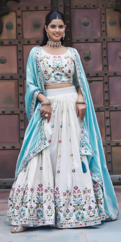 Ram 144 Sky Blue in Pure Tissue silk Embroidery Work Lehenga Choli . Available at ₹3349 only. Delivery 4-6 Working Days. Shop now. | Lehenga, Bollywood Lehenga, Creative Lehenga, Designer Lehenga, Embroidered Lehenga, Party Wear Lehenga
