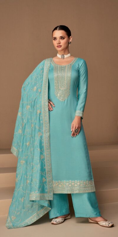 FC 9522 Sky Blue Vichitra Salwar Suitwith Embroidery Work & Stone Work. Exclusive Offer ₹2499. Delivery 4-6 Working Days. Shop now. | Jump Suits, Tops & Bottoms, Track Suits, Salwar suit, Casual Suits, Creative suits, Designer Suits, Palazzo Suits, Party Wear Suits, Patiala Suits, Straight Suits, Trendy Wear