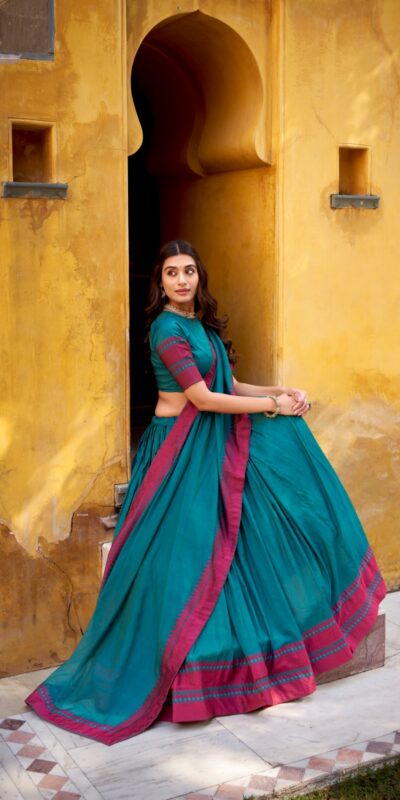LNB 1901 Teal Pure Chanderi Lehenga Choli with Embroidery Work & Thread Embroidery. Introductory Price ₹2399. Delivery 4-6 Working Days. Shop now. | Lehenga, Bollywood Lehenga, Creative Lehenga, Designer Lehenga, Embroidered Lehenga, Party Wear Lehenga