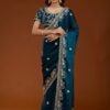 E BT 438 Teal in Fandy Satin Silk mbroidery Work & Zari Work Saree. Special Price ₹1949. Delivery 4-6 Working Days. Shop now. | Sarees, Bollywood Sarees, Creative Sarees, Designer Sarees, Embroidered Sarees, Ethnic Saree, Modern Digital sarees, Party Wear Sarees