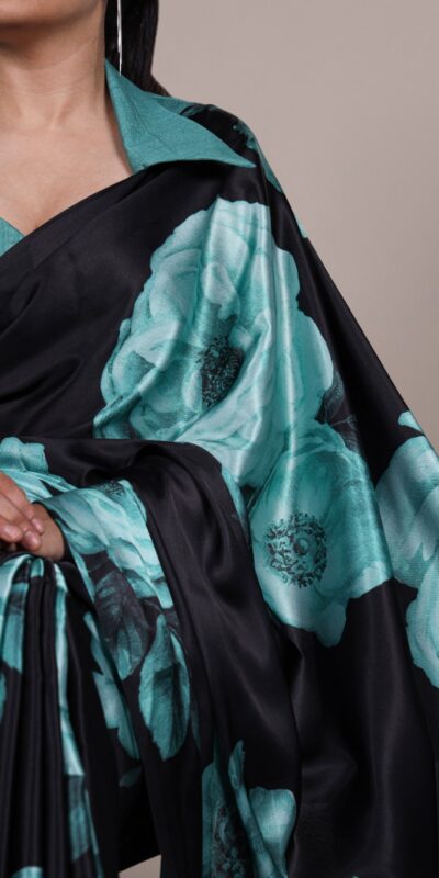 YNF 7027 Teal Satin Silk Saree Perfect for Wedding, Party, Sangeet, Makar Sankranti, Reception – . Special Price ₹1549. Delivery 4-6 Working Days | Sarees, Bollywood Sarees, Creative Sarees, Designer Sarees, Embroidered Sarees, Ethnic Saree, Modern Digital sarees, Party Wear Sarees