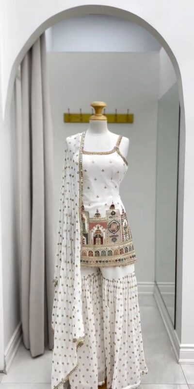 KD 1513 White with Lace Work Faux Georgette with Salwar Suit . Available at ₹2149 only. Delivery 4-6 Working Days. Shop now. | Jump Suits, Tops & Bottoms, Track Suits, Salwar suit, Casual Suits, Creative suits, Designer Suits, Palazzo Suits, Party Wear Suits, Patiala Suits, Straight Suits, Trendy Wear