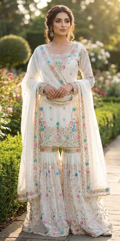 RTC 5956 White Organza Silk Salwar Suit Perfect for Wedding, Party, Mehendi, Lohri, Housewarming – . Special Price ₹3049. Delivery 4-6 Working Days. | Jump Suits, Salwar suit, Casual Suits, Creative suits, Designer Suits, Palazzo Suits, Party Wear Suits, Patiala Suits, Straight Suits