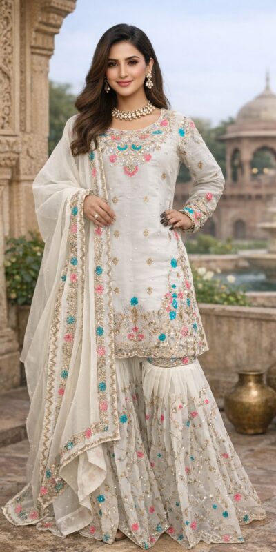 RTC 5956 White Organza Silk Salwar Suit Perfect for Wedding, Party, Mehendi, Lohri, Housewarming – . Special Price ₹3049. Delivery 4-6 Working Days. | Jump Suits, Salwar suit, Casual Suits, Creative suits, Designer Suits, Palazzo Suits, Party Wear Suits, Patiala Suits, Straight Suits
