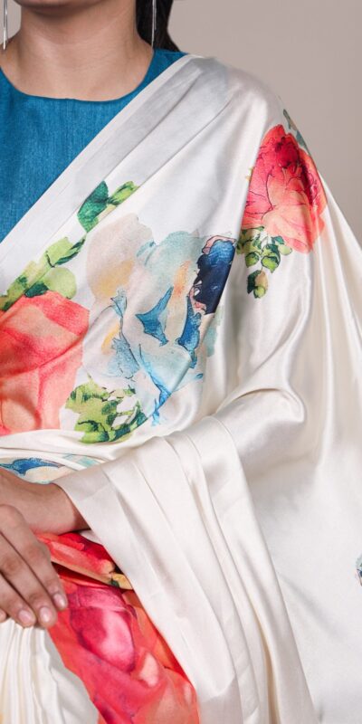 YNF 7027 White Satin Silk Saree Perfect for Wedding, Party, Sangeet, Makar Sankranti, Reception – . Special Price ₹1549. Delivery 4-6 Working Days | Sarees, Bollywood Sarees, Creative Sarees, Designer Sarees, Embroidered Sarees, Ethnic Saree, Modern Digital sarees, Party Wear Sarees