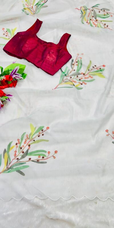 BT 412 White TB Organza Saree with Digital Print. Wedding, Party, Festive, Events, Navratri Garba, Special Price ₹1649. Delivery 4-6 Working Days. Shop now. | Sarees, Bollywood Sarees, Creative Sarees, Designer Sarees, Embroidered Sarees, Ethnic Saree, Modern Digital sarees, Party Wear Sarees