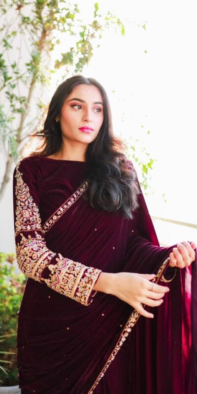 ST 403 Wine in 9000 Velvet Embroidery Work & Lace Work Saree . Introductory Price ₹1999. Delivery 4-6 Working Days. Shop now. | Sarees, Bollywood Sarees, Creative Sarees, Designer Sarees, Embroidered Sarees, Ethnic Saree, Modern Digital sarees, Party Wear Sarees