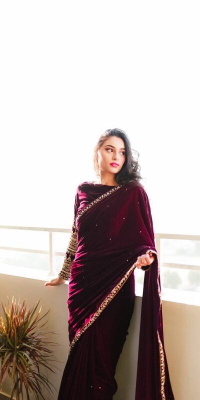 ST 403 Wine in 9000 Velvet Embroidery Work & Lace Work Saree . Introductory Price ₹1999. Delivery 4-6 Working Days. Shop now. | Sarees, Bollywood Sarees, Creative Sarees, Designer Sarees, Embroidered Sarees, Ethnic Saree, Modern Digital sarees, Party Wear Sarees