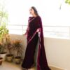 ST 403 Wine in 9000 Velvet Embroidery Work & Lace Work Saree . Introductory Price ₹1999. Delivery 4-6 Working Days. Shop now. | Sarees, Bollywood Sarees, Creative Sarees, Designer Sarees, Embroidered Sarees, Ethnic Saree, Modern Digital sarees, Party Wear Sarees