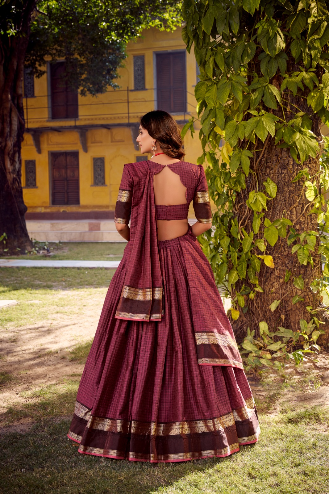 LNB 1900 Wine Color Chettinad Cotton Chex Zari Work Lehenga Choli . Now at just ₹3249. Delivery 4-6 Working Days. Shop now. | Lehenga, Bollywood Lehenga, Creative Lehenga, Designer Lehenga, Embroidered Lehenga, Party Wear Lehenga