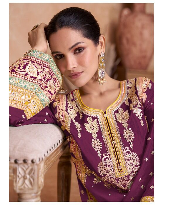 DS Ashirvad 7406 Wine in Color Chinon Embroidery Work Salwar Suit . Special Price ₹2449. Delivery 4-6 Working Days. Shop now. | Jump Suits, Tops & Bottoms, Track Suits, Salwar suit, Casual Suits, Creative suits, Designer Suits, Palazzo Suits, Party Wear Suits, Patiala Suits, Straight Suits, Trendy Wear