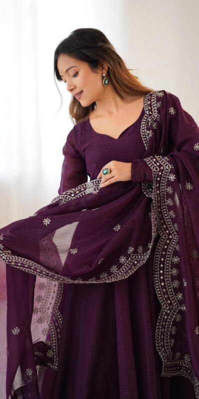 SSR 5006 Wine Fandy Silk Gown Perfect for Wedding, Party, Pongal, Traditional Day, Baby Shower – . Get it for ₹1999. Delivery 4-6 Working Days. Shop | Gowns, Bollywood Gowns, Creative Gowns, Designer Gowns, Embroidered Gowns, Party Wear Gowns