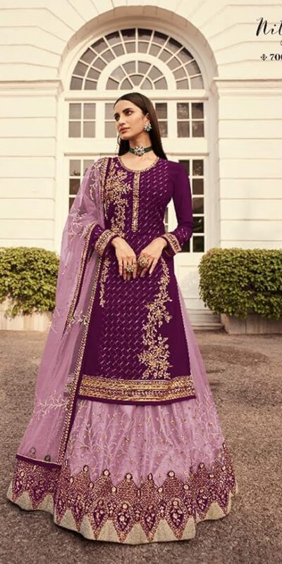 DS LT 7006 Wine in Georgette Embroidery Work & Stone Work Lehenga Choli . Festive Deal ₹2549. Delivery 4-6 Working Days. Shop now. | Lehenga, Bollywood Lehenga, Creative Lehenga, Designer Lehenga, Embroidered Lehenga, Party Wear Lehenga