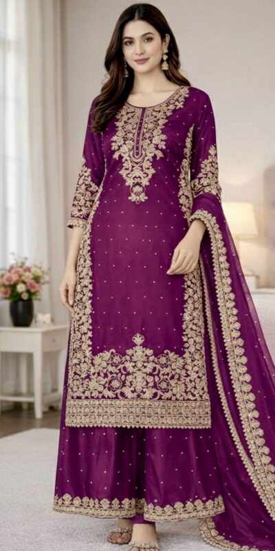 SSR 535 Wine Color in Organza Silk Embroidery Work Salwar Suit . Available at ₹2399 only. Delivery 4-6 Working Days. Shop now. | Jump Suits, Salwar suit, Casual Suits, Creative suits, Designer Suits, Palazzo Suits, Party Wear Suits, Patiala Suits, Straight Suits
