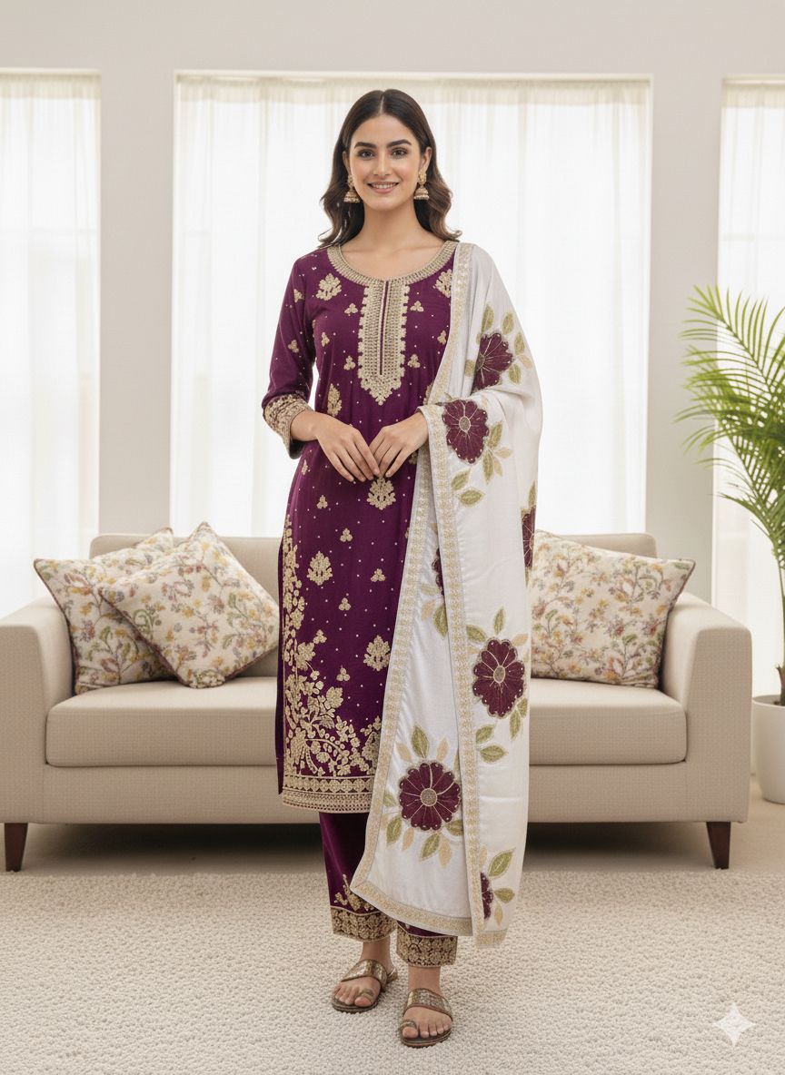SRK 5315 Wine Organza SILK Salwar Suit Perfect for Wedding, Party, Lohri, Ethnic Day, Eid – . Affordable Price ₹2499. Delivery 4-6 Working Days. | Jump Suits, Tops & Bottoms, Track Suits, Salwar suit, Casual Suits, Creative suits, Designer Suits, Palazzo Suits, Party Wear Suits, Patiala Suits, Straight Suits, Trendy Wear