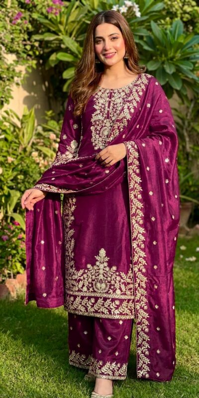 SRK 5316 Wine Organza Silk Salwar Suit Perfect for Wedding, Party, Makar Sankranti, Eid, Durga Puja – . Affordable Price ₹2149. Delivery 4-6 Workin | Jump Suits, Salwar suit, Casual Suits, Creative suits, Designer Suits, Palazzo Suits, Party Wear Suits, Patiala Suits, Straight Suits