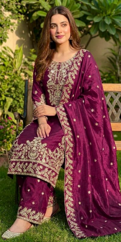 SRK 5316 Wine Organza Silk Salwar Suit Perfect for Wedding, Party, Makar Sankranti, Eid, Durga Puja – . Affordable Price ₹2149. Delivery 4-6 Workin | Jump Suits, Salwar suit, Casual Suits, Creative suits, Designer Suits, Palazzo Suits, Party Wear Suits, Patiala Suits, Straight Suits