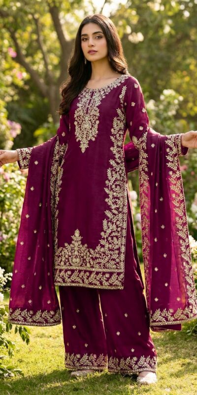SRK 5316 Wine Organza Silk Salwar Suit Perfect for Wedding, Party, Makar Sankranti, Eid, Durga Puja – . Affordable Price ₹2149. Delivery 4-6 Workin | Jump Suits, Salwar suit, Casual Suits, Creative suits, Designer Suits, Palazzo Suits, Party Wear Suits, Patiala Suits, Straight Suits