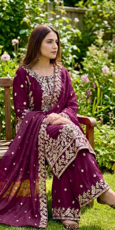 SRK 5316 Wine Organza Silk Salwar Suit Perfect for Wedding, Party, Makar Sankranti, Eid, Durga Puja – . Affordable Price ₹2149. Delivery 4-6 Workin | Jump Suits, Salwar suit, Casual Suits, Creative suits, Designer Suits, Palazzo Suits, Party Wear Suits, Patiala Suits, Straight Suits
