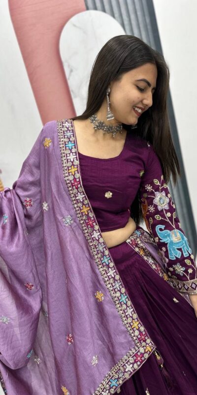 PC 545 Wine Vichitra Silk Lehenga Choli with Lace Border & Lace Work. Special Price ₹3249. Delivery 4-6 Working Days. Shop now. | Lehenga, Bollywood Lehenga, Creative Lehenga, Designer Lehenga, Embroidered Lehenga, Party Wear Lehenga