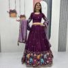 PC 545 Wine Vichitra Silk Lehenga Choli with Lace Border & Lace Work. Special Price ₹3249. Delivery 4-6 Working Days. Shop now. | Lehenga, Bollywood Lehenga, Creative Lehenga, Designer Lehenga, Embroidered Lehenga, Party Wear Lehenga