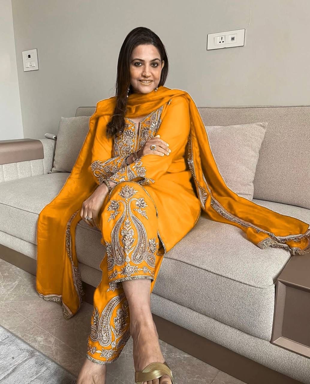 ZSR 3097 Yellow Pure Chinnon Silk With Embroidery Sequence Work With Full Sleeve Salwar Suit Wedding, Party, Festive, Events Exclusive Offer ₹1899. D | Jump Suits, Tops & Bottoms, Track Suits, Salwar suit, Casual Suits, Creative suits, Designer Suits, Palazzo Suits, Party Wear Suits, Patiala Suits, Straight Suits, Trendy Wear