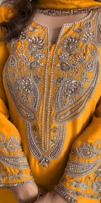 ZSR 3097 Yellow Pure Chinnon Silk With Embroidery Sequence Work With Full Sleeve Salwar Suit Wedding, Party, Festive, Events Exclusive Offer ₹1899. D | Jump Suits, Tops & Bottoms, Track Suits, Salwar suit, Casual Suits, Creative suits, Designer Suits, Palazzo Suits, Party Wear Suits, Patiala Suits, Straight Suits, Trendy Wear