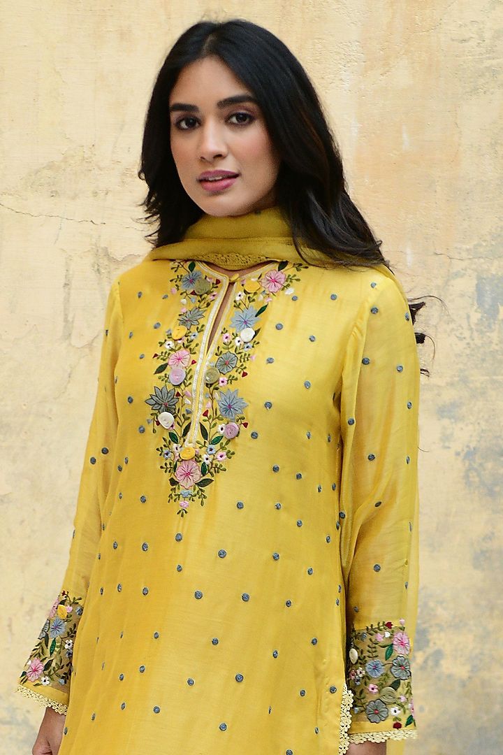 NSR 862 Yellow Faux Georgette Slawar Suit with Embroidery Work & Lace Work. Introductory Price ₹2149. Delivery 4-6 Working Days. Shop now. | Jump Suits, Tops & Bottoms, Track Suits, Salwar suit, Casual Suits, Creative suits, Designer Suits, Palazzo Suits, Party Wear Suits, Patiala Suits, Straight Suits, Trendy Wear