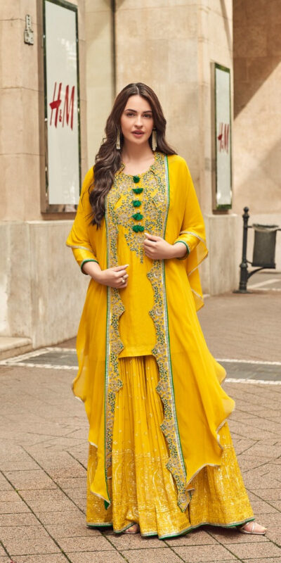 FC Sayuuri 5595 Yellow | Yellow Georgette Salwar Suit with Embroidery Work & Lace Work. Special Price ₹3149. Delivery 4-6 Working Days. Shop now. | Jump Suits, Tops & Bottoms, Track Suits, Salwar suit, Casual Suits, Creative suits, Designer Suits, Palazzo Suits, Party Wear Suits, Patiala Suits, Straight Suits, Trendy Wear