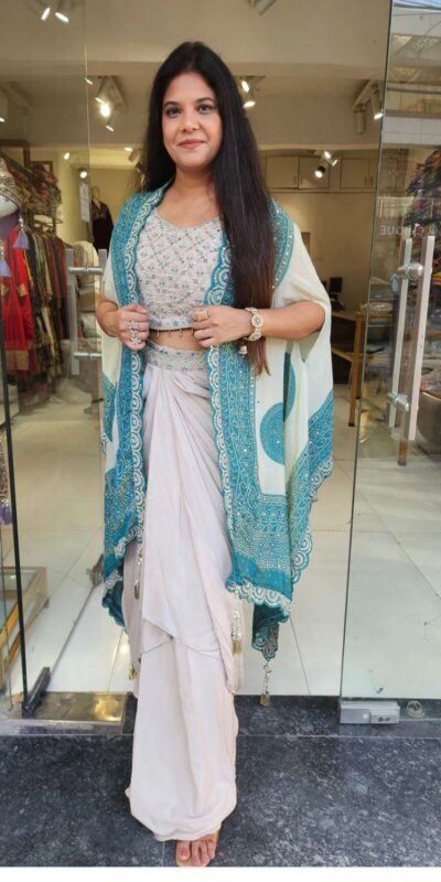 ₹2599 | BB 53 Blue Crap Silk Dhoti Suit. Perfect for Wedding, Party, Anniversary, Holi, Temple Visit – Available at ₹2599 only. Delivery 4-6 Working Days. | Jump Suits, Salwar suit, Casual Suits, Creative suits, Designer Suits, Palazzo Suits, Party Wear Suits, Patiala Suits, Straight Suits