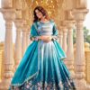 ₹2649 | Ram 159 Blue Gold Crush Lehenga Choli Perfect for Wedding, Party, Ethnic Day, Karwa Chauth, Sangeet – . Special Price ₹2649. Delivery 4-6 Working Days. | Lehenga, Bollywood Lehenga, Creative Lehenga, Designer Lehenga, Embroidered Lehenga, Party Wear Lehenga