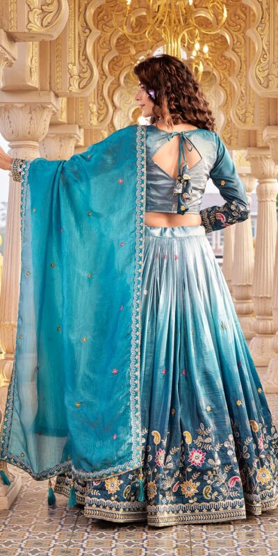 ₹2649 | Ram 159 Blue Gold Crush Lehenga Choli Perfect for Wedding, Party, Ethnic Day, Karwa Chauth, Sangeet – . Special Price ₹2649. Delivery 4-6 Working Days. | Lehenga, Bollywood Lehenga, Creative Lehenga, Designer Lehenga, Embroidered Lehenga, Party Wear Lehenga