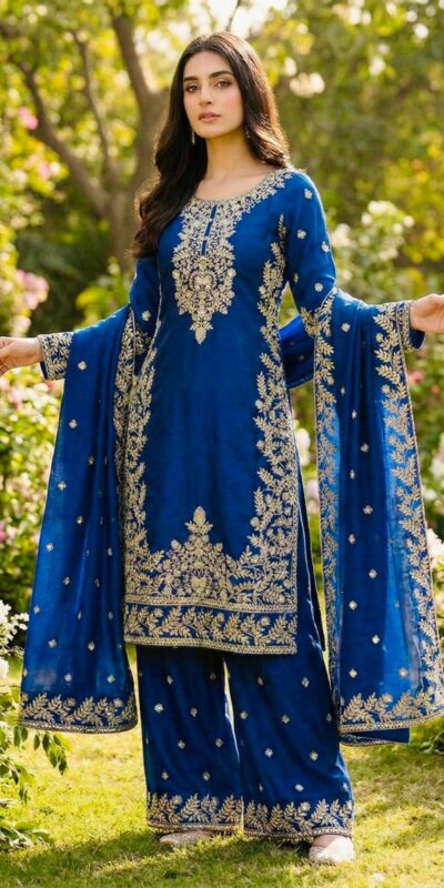 SRK 5316 Blue Organza Silk Salwar Suit Perfect for Wedding, Party, Makar Sankranti, Eid, Durga Puja – . Affordable Price ₹2149. Delivery 4-6 Workin | Jump Suits, Salwar suit, Casual Suits, Creative suits, Designer Suits, Palazzo Suits, Party Wear Suits, Patiala Suits, Straight Suits