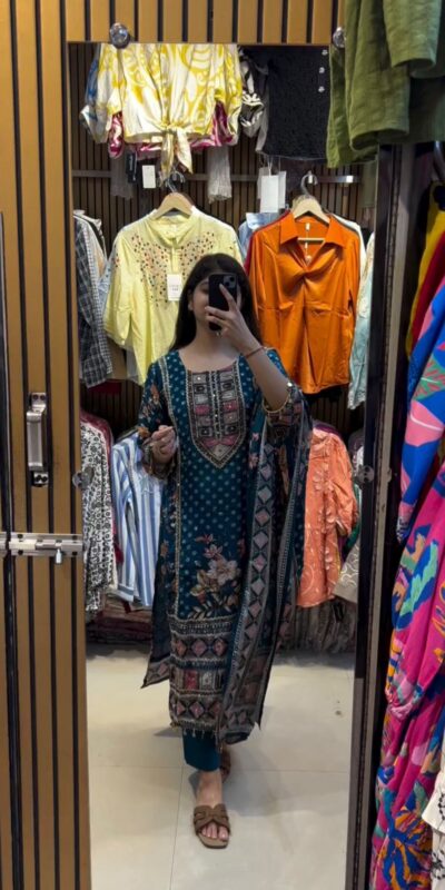 BE 439 Blue Printed Chinon Salwar Suit with Lace Work & Mirror Work. Affordable Price ₹1799. Delivery 4-6 Working Days. Shop now. | Jump Suits, Salwar suit, Casual Suits, Creative suits, Designer Suits, Palazzo Suits, Party Wear Suits, Patiala Suits, Straight Suits