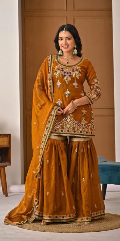 ND 5056 Brown Fandy Silk Salwar Suit with Embroidery Work. Wedding, Party, Festive, Events Now at just ₹2649. Delivery 4-6 Working Days. Shop now. | Jump Suits, Salwar suit, Casual Suits, Creative suits, Designer Suits, Palazzo Suits, Party Wear Suits, Patiala Suits, Straight Suits
