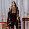Brown Velvet Sequence 5 mm Work Salwar Suit