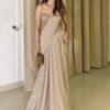 Chiku Faux Georgette Sequins Work Saree