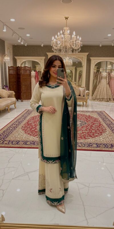 ₹2399 | DB 33 Cream Color Georgette Salwar Suit with Embroidery Work. Introductory Price ₹2399. Delivery 4-6 Working Days. Shop now. | Jump Suits, Salwar suit, Casual Suits, Creative suits, Designer Suits, Palazzo Suits, Party Wear Suits, Patiala Suits, Straight Suits