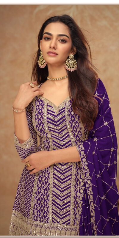 FC 7518 Dark Purple Chinon Salwar Suit Perfect for Wedding, Party, Diwali, Durga Puja, Temple Visit – . Festive Deal ₹3099. Delivery 4-6 Working Days. | Jump Suits, Salwar suit, Casual Suits, Creative suits, Designer Suits, Palazzo Suits, Party Wear Suits, Patiala Suits, Straight Suits