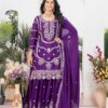 ₹2149 | ND 5033 Dark Purple Chinon Silk Salwar Suit with Embroidery Work & Lace Work. Affordable Price ₹2149. Delivery 4-6 Working Days. Shop now. | Jump Suits, Salwar suit, Casual Suits, Creative suits, Designer Suits, Palazzo Suits, Party Wear Suits, Patiala Suits, Straight Suits