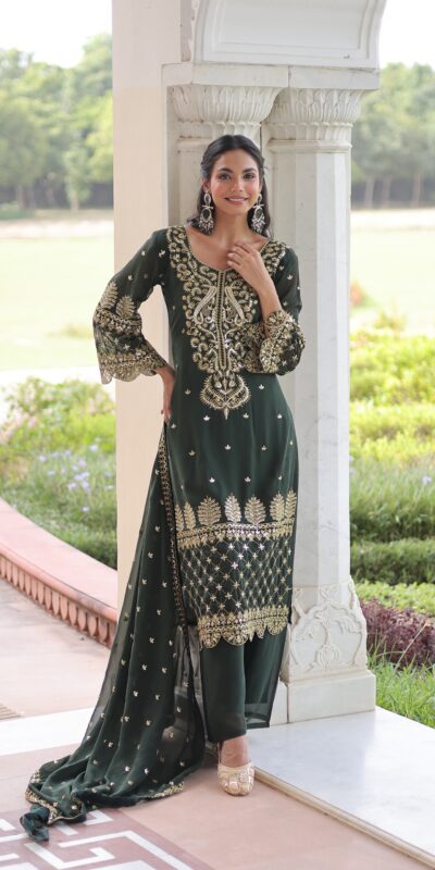 KA 1219 Green Faux Blooming Salwar SuitPerfect for Wedding, Party, Pongal, Baisakhi, Housewarming – . Now at just ₹2149. Delivery 4-6 Working Days. | Jump Suits, Salwar suit, Casual Suits, Creative suits, Designer Suits, Palazzo Suits, Party Wear Suits, Patiala Suits, Straight Suits