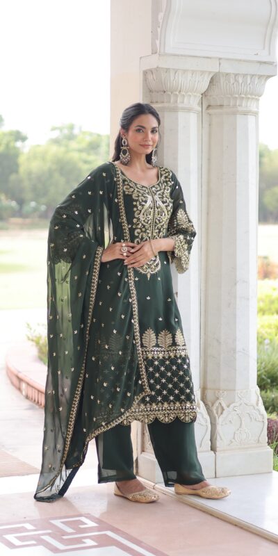KA 1219 Green Faux Blooming Salwar SuitPerfect for Wedding, Party, Pongal, Baisakhi, Housewarming – . Now at just ₹2149. Delivery 4-6 Working Days. | Jump Suits, Salwar suit, Casual Suits, Creative suits, Designer Suits, Palazzo Suits, Party Wear Suits, Patiala Suits, Straight Suits