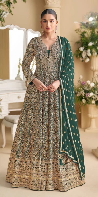 ₹3649 | FC 5807 Green Color Georgette Thread Sequence Work Salwar Suit . Introductory Price ₹3649. Delivery 4-6 Working Days. Shop now. | Jump Suits, Salwar suit, Casual Suits, Creative suits, Designer Suits, Palazzo Suits, Party Wear Suits, Patiala Suits, Straight Suits