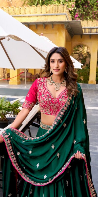 LNB 1449 Green in Silk Satin Embroidery Work & Sequins Work Lehenga Choli . Now at just ₹3749. Delivery 4-6 Working Days. Shop now. | Lehenga, Bollywood Lehenga, Creative Lehenga, Designer Lehenga, Embroidered Lehenga, Party Wear Lehenga