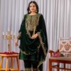 Green Velvet Sequence 5 mm Work Salwar Suit