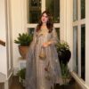 Grey Faux Georgette With Sequins Work Salwar Suit